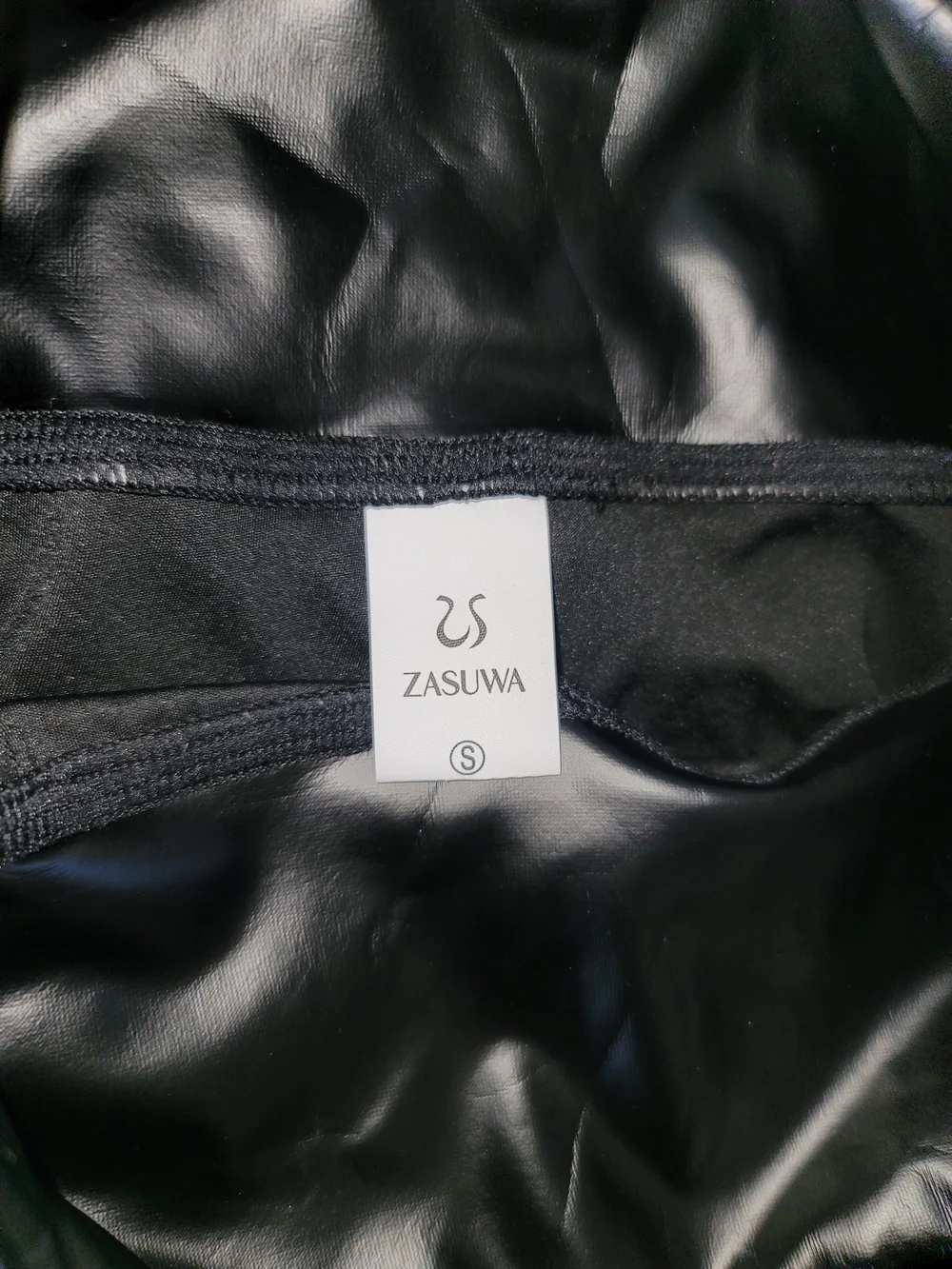 Black Faux Leather High-Waist Moto Leggings - Picture 5 of 6